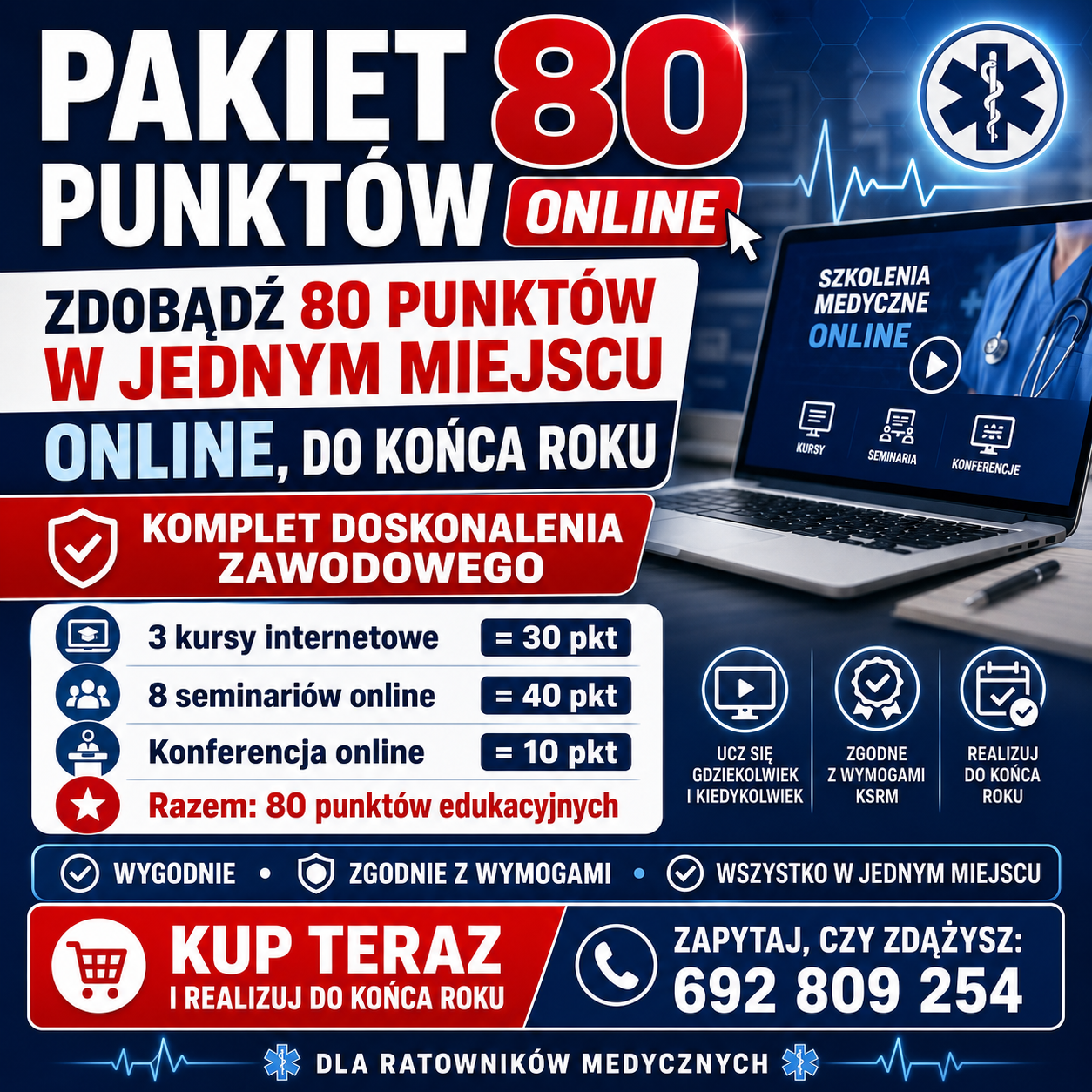 Szkolenie ustawiczne w ratownictwie medycznym - 80 punktów edukacyjnych