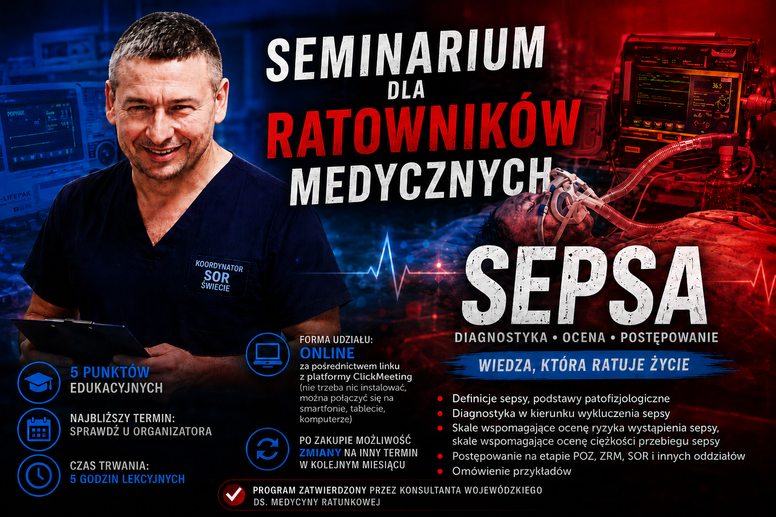 Doskonalenie ustawiczne ratowników medycznych - seminarium - SEPSA