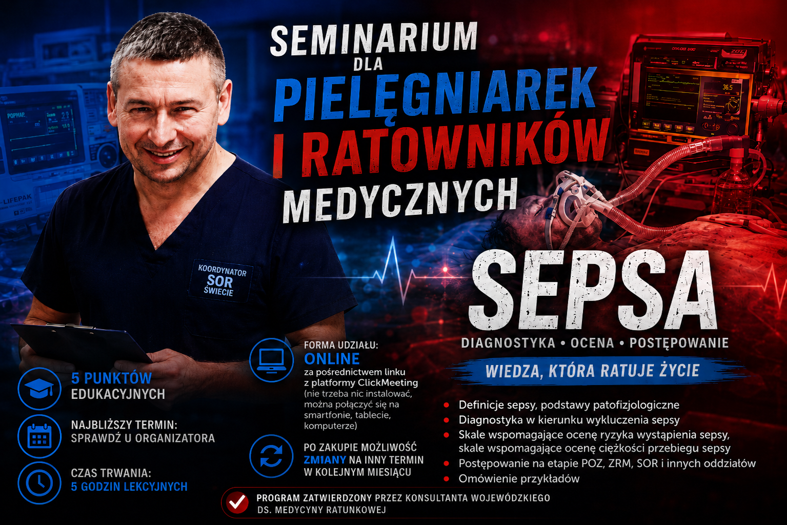Doskonalenie ustawiczne ratowników medycznych - seminarium - SEPSA