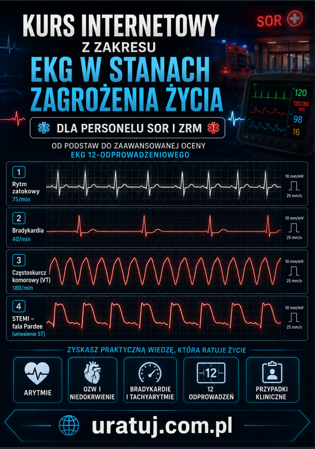 Szkolenie ustawiczne w zawodach medycznych - kurs internetowy EKG